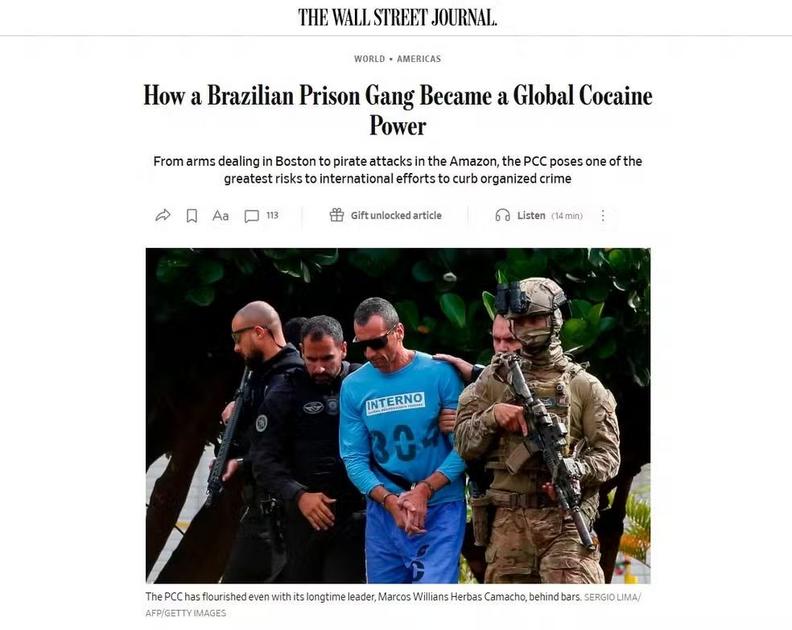 PCC: De Organização Brasileira a Potência Global do Crime, Comparada a Máfias Italianas pelo The Wall Street Journal