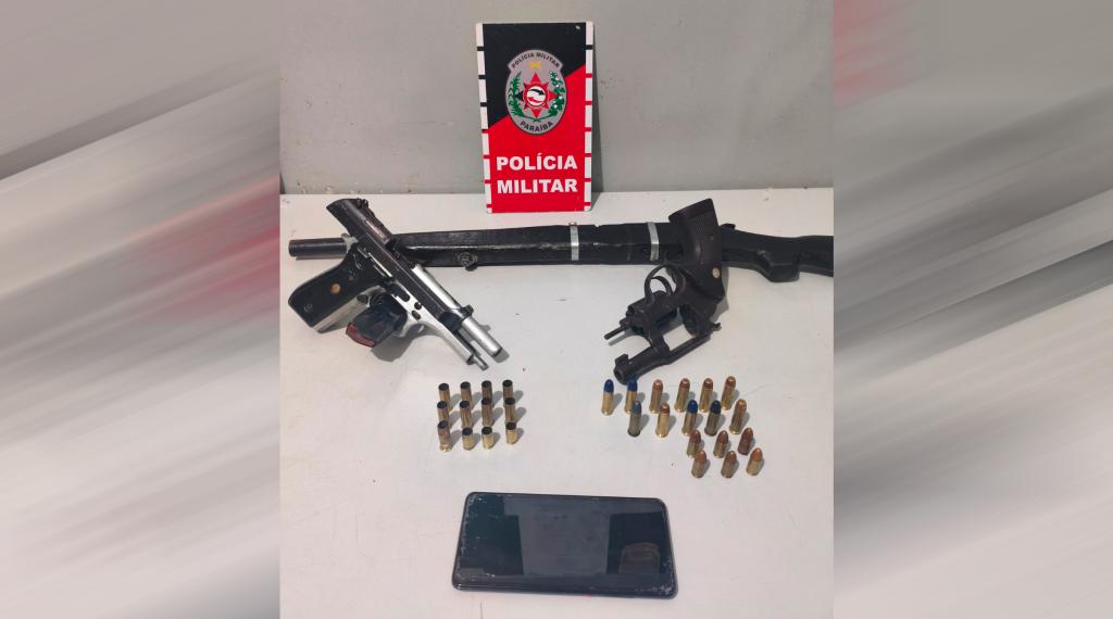 Após troca de tiros, quatro suspeitos são presos e armas são apreendidas em Mamanguape