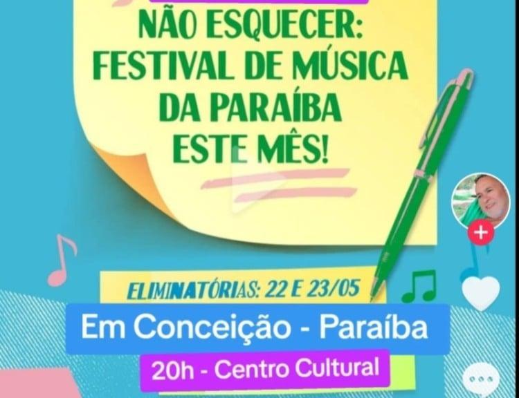Conceição sedia eliminatórias do 9º Festival de Música da Paraíba; final será em João Pessoa