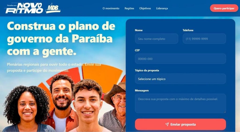 Paraíba em novo ritmo: população de Salgado de São Félix já pode contribuir com plano de governo de Cícero Lucena pela internet