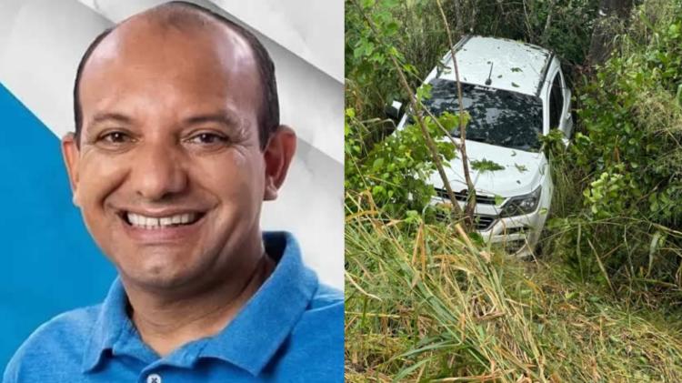 Prefeito de São José de Caiana sofre acidente de carro na BR-101; ninguém se feriu