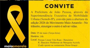 Semob-JP lança edição municipal do Maio Amarelo nesta terça-feira (5)