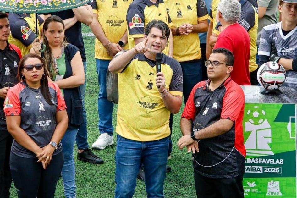 Taça das Favelas Paraíba 2026 tem abertura em João Pessoa com 40 equipes e presença de lideranças políticas